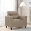 vidaXL Fåtöljer>Fåtölj taupe 60 cm mikrofibertyg