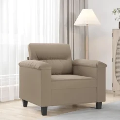 vidaXL Fåtöljer>Fåtölj taupe 60 cm mikrofibertyg