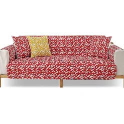 Soffor>Fåtöljöverdrag sofföverdrag halkfritt sofföverdrag 1-del röd