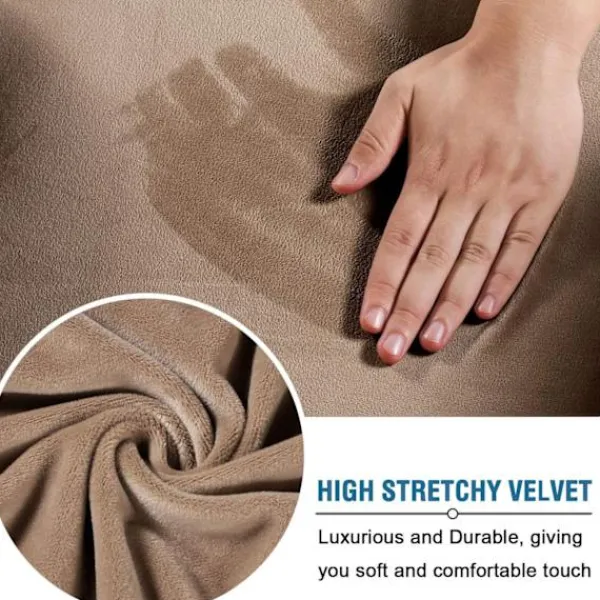 ATELA Pallar>Fyrkantiga fotpallsöverdrag Fyrkantiga cover Förvaringspall Skyddsöverdrag Stretchfotpallsöverdrag med elastisk botten, äkta sammetsplyschtyg,