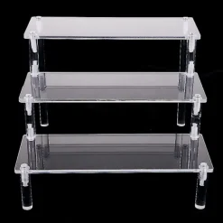 AIZHENCHEN Hyllor>Genomskinligt akrylställ, 3-stegs genomskinlig trapphylla, akrylställ för samlingar, displayställ