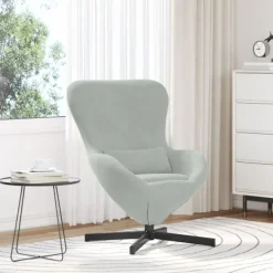 vidaXL Fåtöljer>Äggfåtölj Ljusgrå 63 x 73 x 90 cm Sammet