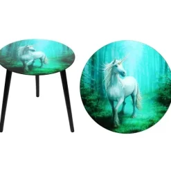 Anne Stokes Småbord>Glas Enhörning Bord - Forest Unicorn
