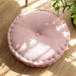 Sittpuffar>Golvkudde, Rund Hängande Tvättbar Mjuk Mesh Sittdyna, Stolsdynor, för Golv, Stol, Soffa, Säng, Kontor 40 * 40cm (Rosa)