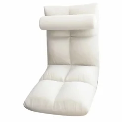 Fåtöljer>Golvstol med ryggstöd Fällbar soffa Stol Sleeper Bed Soffa Liggstol Golv Gaming Stol Meditationsstol för vuxna Vit