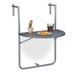 B2X Balkongmöbler>Grå Balkong Hängbord Fällbart