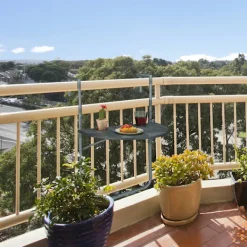 B2X Balkongmöbler>Grå Balkong Hängbord Fällbart