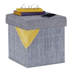 B2X Sittpuffar>Grå pall med förvaringsutrymme