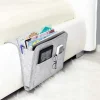 Sängar>Grå soffa sängficka - halkfri filtficka sängbord väska för böcker, tidningar, iPad, mobiltelefon, fjärrkontroll grå, hängande ficka sängförvaring