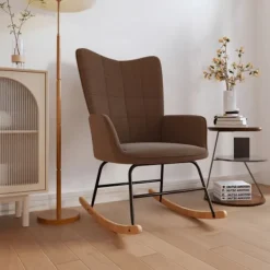 vidaXL Fåtöljer>Gungstol brun tyg