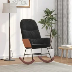 vidaXL Fåtöljer>Gungstol svart sammet