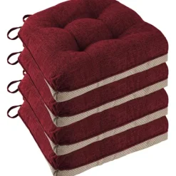 Stolar>Halkfria stolsdynor för matstolar, set om 4, 46*43*9 cm sittdyna med ba