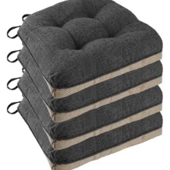 Stolar>Halkfria stolsdynor för matstolar, set om 4, 46*43*9 cm sittdyna med spår