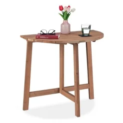 B2X Balkongmöbler>Halvrundt klaffbord träbrunt