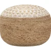 vidaXL Sittpuffar>Handgjord sittpuff vit 45x30 cm jute