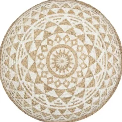 vidaXL Sittpuffar>Handgjord sittpuff vit 45x30 cm jute