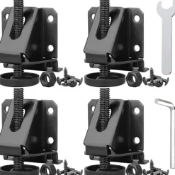 Kontorsmöbler>(Heavy Duty Furniture Levelers Black 4Pcs) Justerbar Bordben Nivåjusterare w/Låsmuttrar för Fu