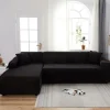 Soffor>Heltäckande vattentätt överdrag i enfärg, stretchtyg, svart, 90-140 cm