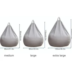 Het rea Sittsäckar>Hett erbjudande till lågt pris! Extra Stor Sittpuff Stolar Soffa Överdrag Lazy Lounger För Vuxna Barn Inomhus Gul 100 * 120cm - Glad