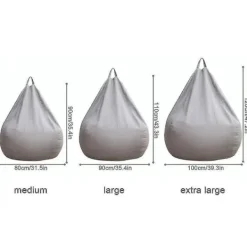 Heta säljare Sittpuffar>Hett erbjudande till lågt pris! Extra Stort Sittsäckssofföverdrag Inomhus Lazy Loungers för Vuxna Barn Hotsale! Grå 100*120cm-Glad