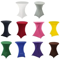 Småbord>Hög Fot Bar Överdrag Stretch Rund Duk För Hotell Bröllopsfest Bordsduk