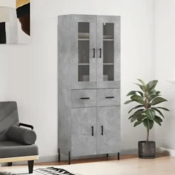 vidaXL Skåp>Högskåp betonggrå 69,5x34x180 cm konstruerat trä