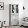 vidaXL Skåp>Högskåp betonggrå 69,5x34x180 cm konstruerat trä