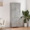 vidaXL Skåp>Högskåp betonggrå 69,5x34x180 cm konstruerat trä