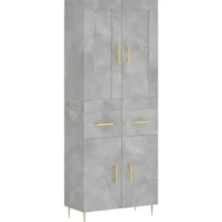vidaXL Skåp>Högskåp betonggrå 69,5x34x180 cm konstruerat trä