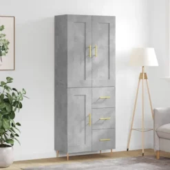 vidaXL Skåp>Högskåp betonggrå 69,5x34x180 cm konstruerat trä