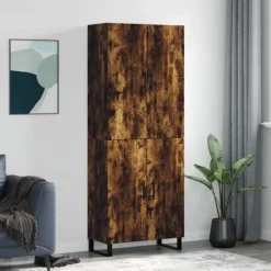 vidaXL Skåp>Högskåp rökfärgad ek 69,5x34x180 cm konstruerat trä