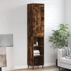 vidaXL Skåp>Högskåp rökfärgad ek 34,5x34x180 cm konstruerat trä