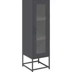 vidaXL Skåp>Highboard antracit 36x39x123 cm kallvalsat stål