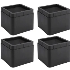 Sängar>Hållbara Stapelbara Sängförhöjare 4STK Svarta Fyrkantiga Möbelben Fuktsäkra Insektsäkra