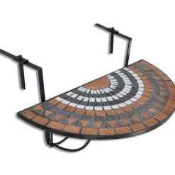 vidaXL Balkongmöbler>Hängande balkongbord terrakotta och vit mosaik