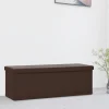 vidaXL Kistor & Koffertar>Hopfällbar förvaringsbänk brun PVC