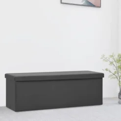 vidaXL Kistor & Koffertar>Hopfällbar förvaringsbänk grå PVC