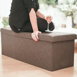 B2X Kistor & Koffertar>Hopfällbar förvaringsbänk linnetyg