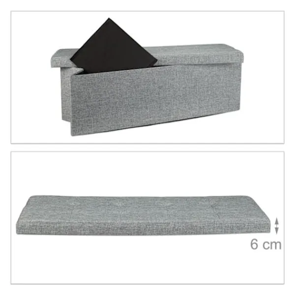 B2X Kistor & Koffertar>Hopfällbar förvaringsbänk linnetyg