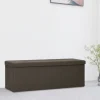 vidaXL Kistor & Koffertar>Hopfällbar förvaringsbänk mörkbrun konstlinne