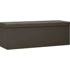 vidaXL Kistor & Koffertar>Hopfällbar förvaringsbänk mörkbrun konstlinne