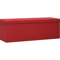 vidaXL Kistor & Koffertar>Hopfällbar förvaringsbänk vinröd konstlinne