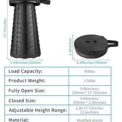 AIZHENCHEN Pallar>Hopfällbar pall 2-pack, lätt men starkare med 180 kg lastkapacitet, förbättrad P