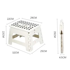 Balkongmöbler>Hopfällbar Pall, Portabel Halkfri Yta för Barn och Vuxna, Kraftig Hopfällbar Pall med Bärhandtag