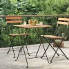 vidaXL Balkongmöbler>Hopfällbart cafébord 55x54x71 cm massiv teak och stål