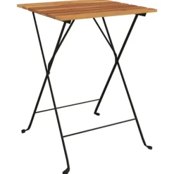 vidaXL Balkongmöbler>Hopfällbart cafébord 55x54x71 cm massiv teak och stål