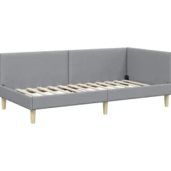 vidaXL Sängar>Hörn Sängram Ljusgrå 80 cm x 200 cm Tyg och plywood