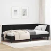 vidaXL Soffor>Hörn Sängram med huvudgavel Svart 90 cm x 200 cm Sammet