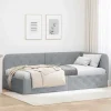 vidaXL Sängar>Hörn Sängram med huvudgavel Ljusgrå 90 x 190 cm tyg