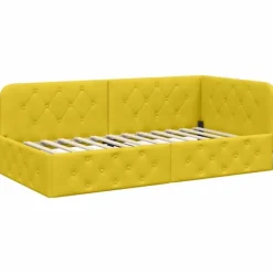 vidaXL Sängar>Hörn Sängram med huvudgavel Gul 90 x 190 cm Sammet